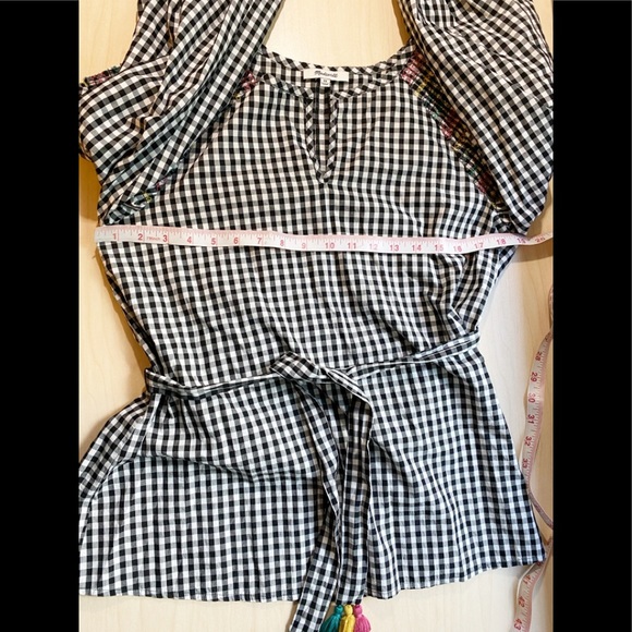 MADEWELL TOP Black/White Checked Smocked Gingham - Picture 7 of 8